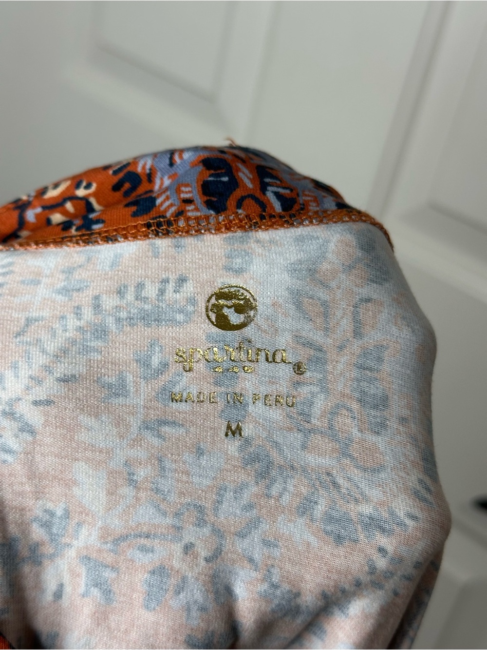 Spartina 449 Orange Blue Island Fringe Paisley Print 3/4 Sleeve Mini Dress Sz M - Picture 7 of 9